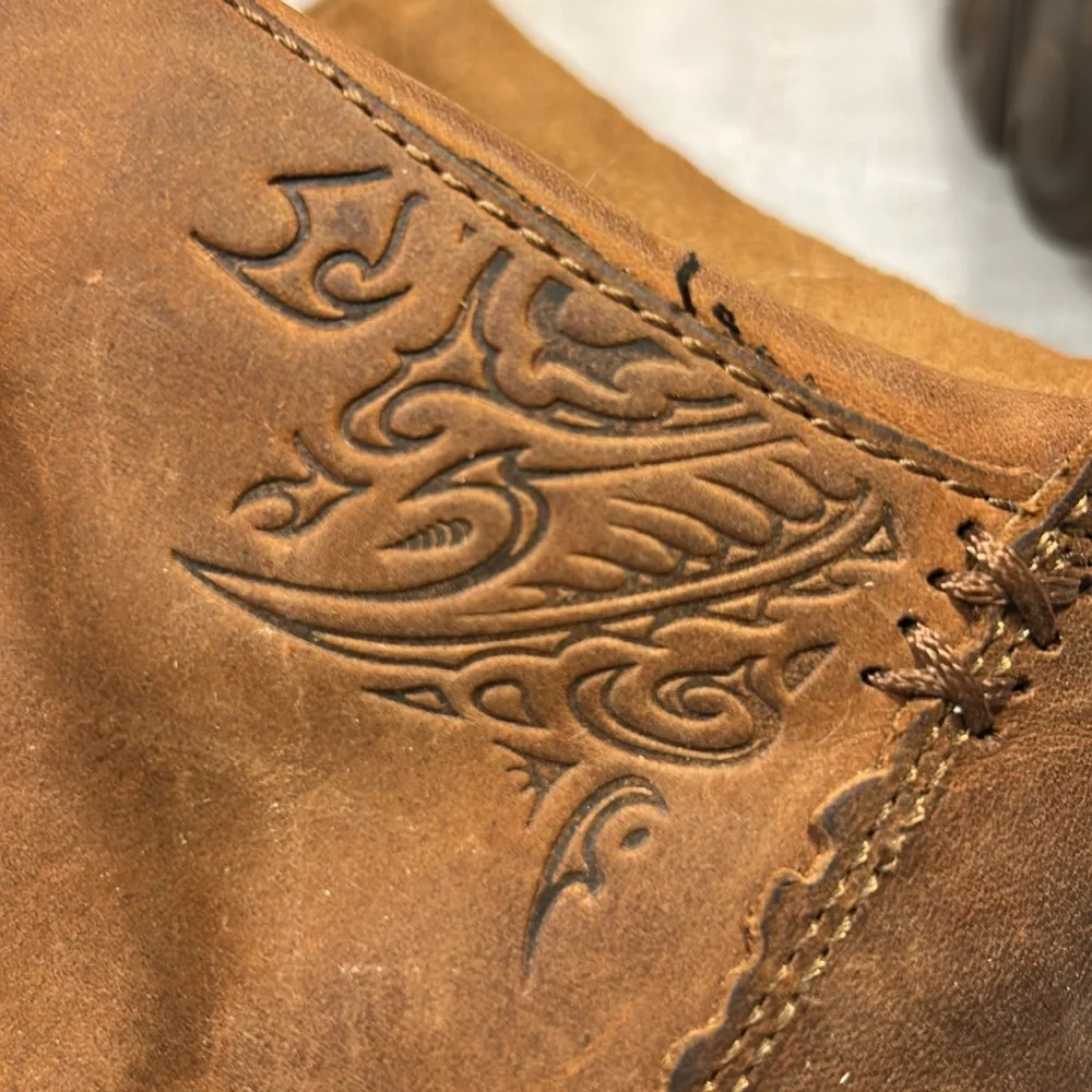 OluKai leather ankle lace up boots